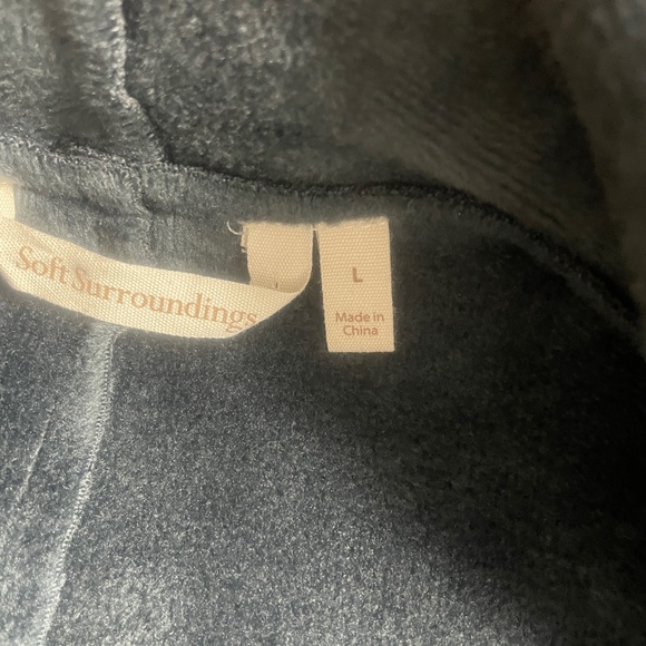 Soft Surroundings Large Gray Open Front Sweater Cardigan Polyester Blend - Pic - Picture 3 of 6